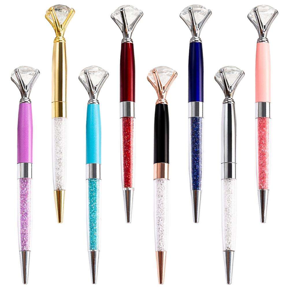 Custom Diamond Metal Ballpoint Pen with Small Crystal