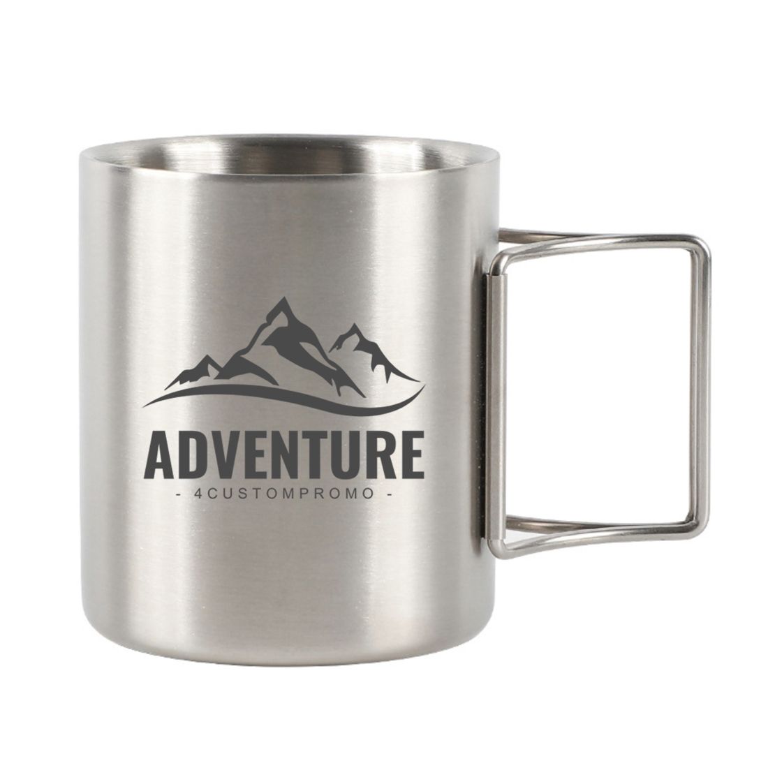 10 oz Double-Wall Stainless Steel Foldable Handle Camping Mug