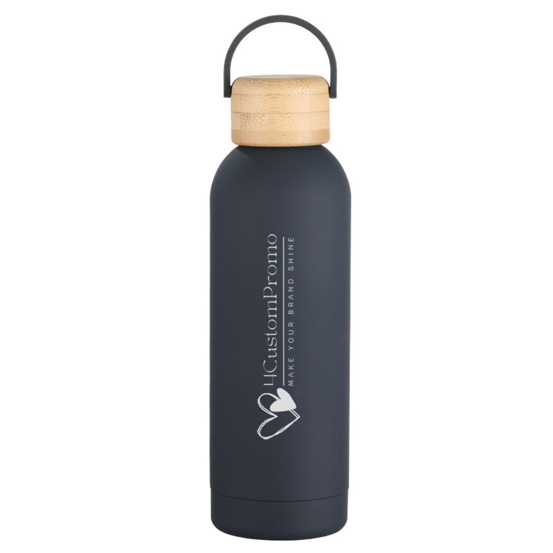 17 oz Stainless Steel Double-Wall Thermal Bottle w/ Bamboo Lid