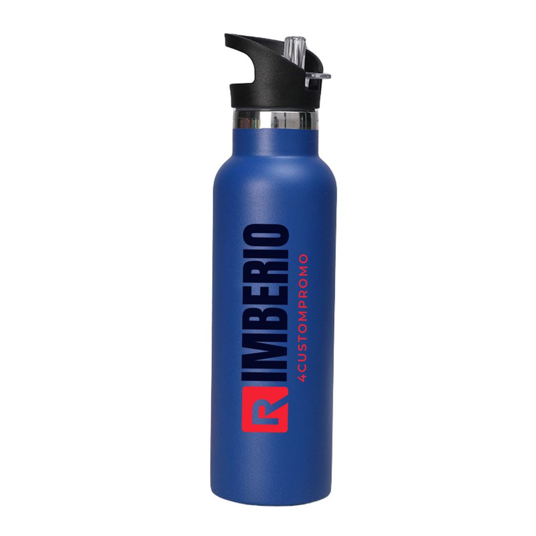 20 oz Stainless Steel Double-Wall Insulated Bottle w/ Straw Lid