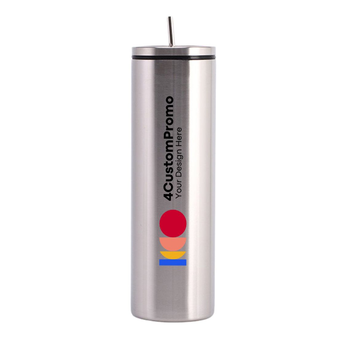30 oz Stainless Steel Double-Wall Insulated Tumbler w/ Straw