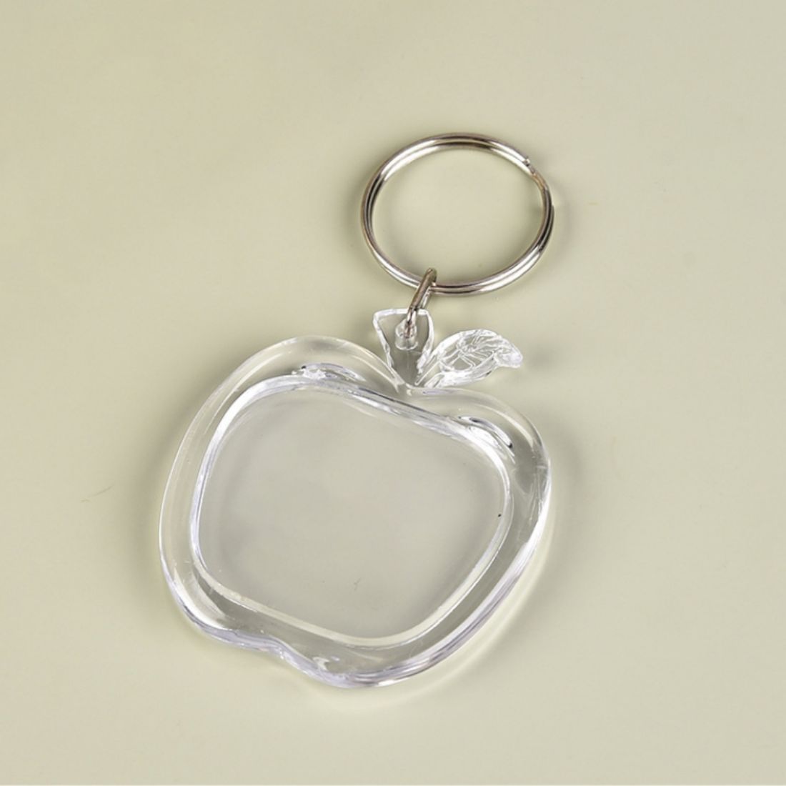 Apple Shaped Custom Photo Frame Clear Keyring