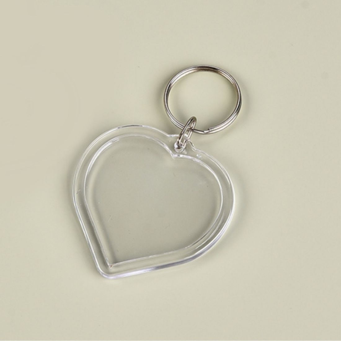 Heart Shape Custom DIY Photo Holder Keyring
