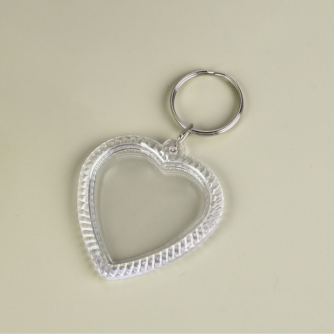 Custom Insert Photo Heart Shape Clear Keychain
