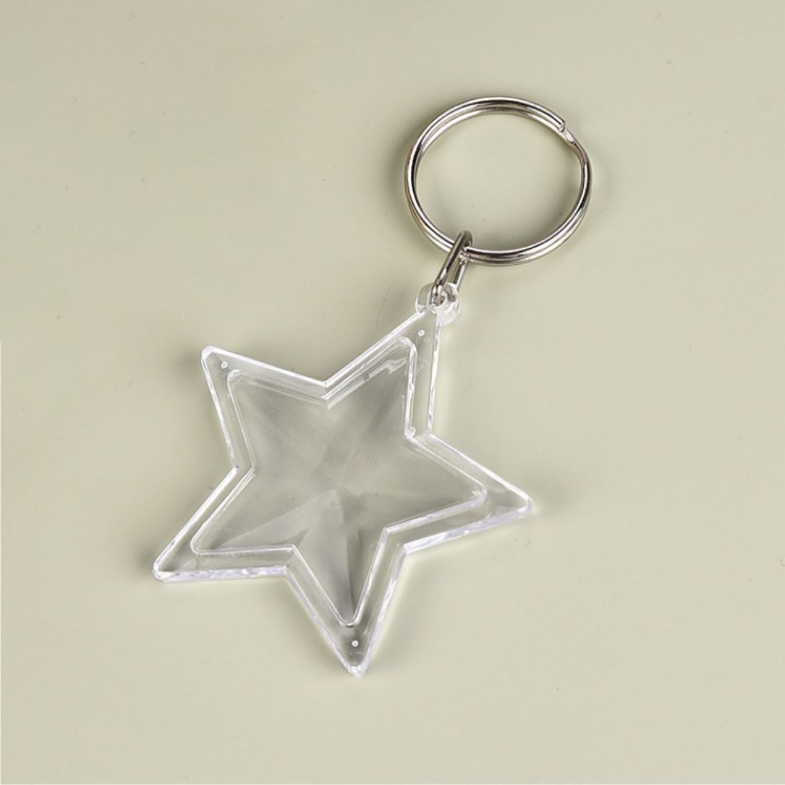 Custom Photo Holder Transparent Star Keyring
