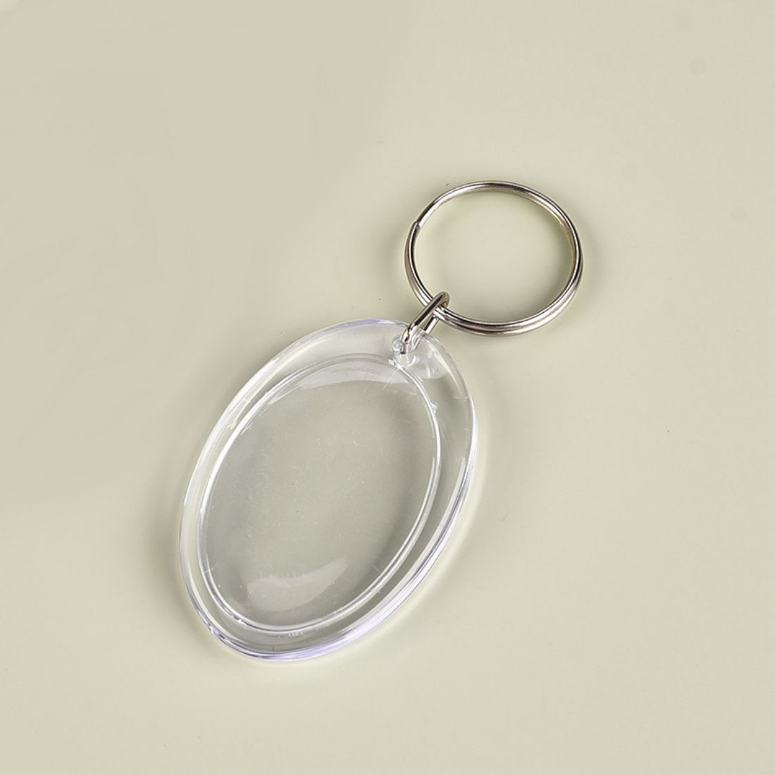 Custom Clear Oval Photo Insert Acrylic Keyring