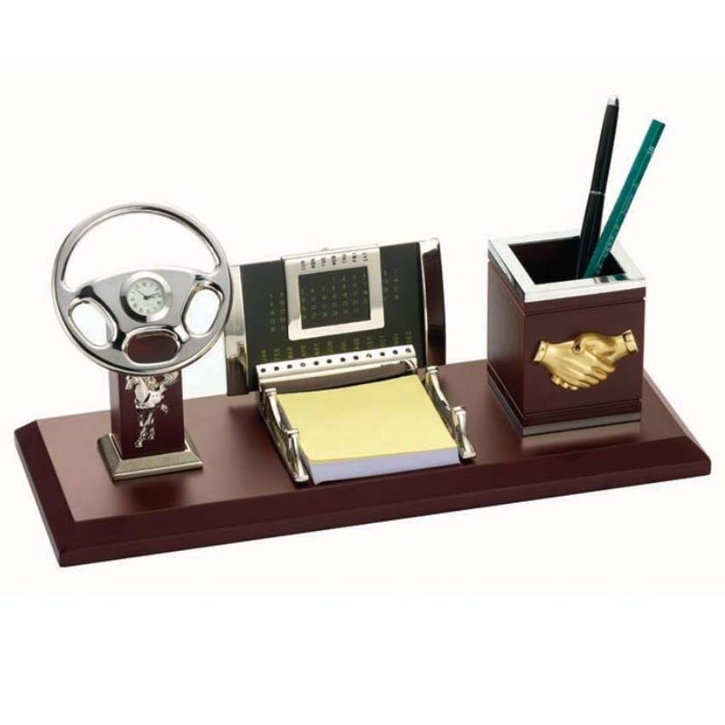 Executive Desk Gift Set with Clock, Calendar and Pen Holder