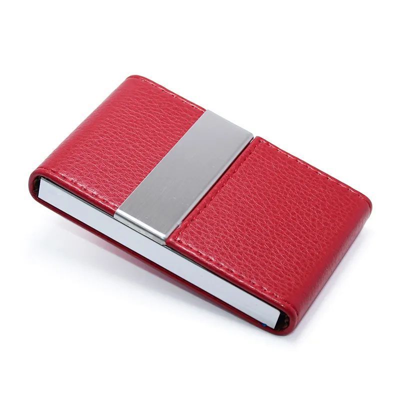 Custom PU Leather Magnetic Flip Business Card Case