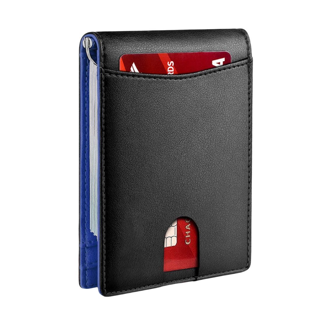 Mens Money Clip RFID Blocking Leather Wallet