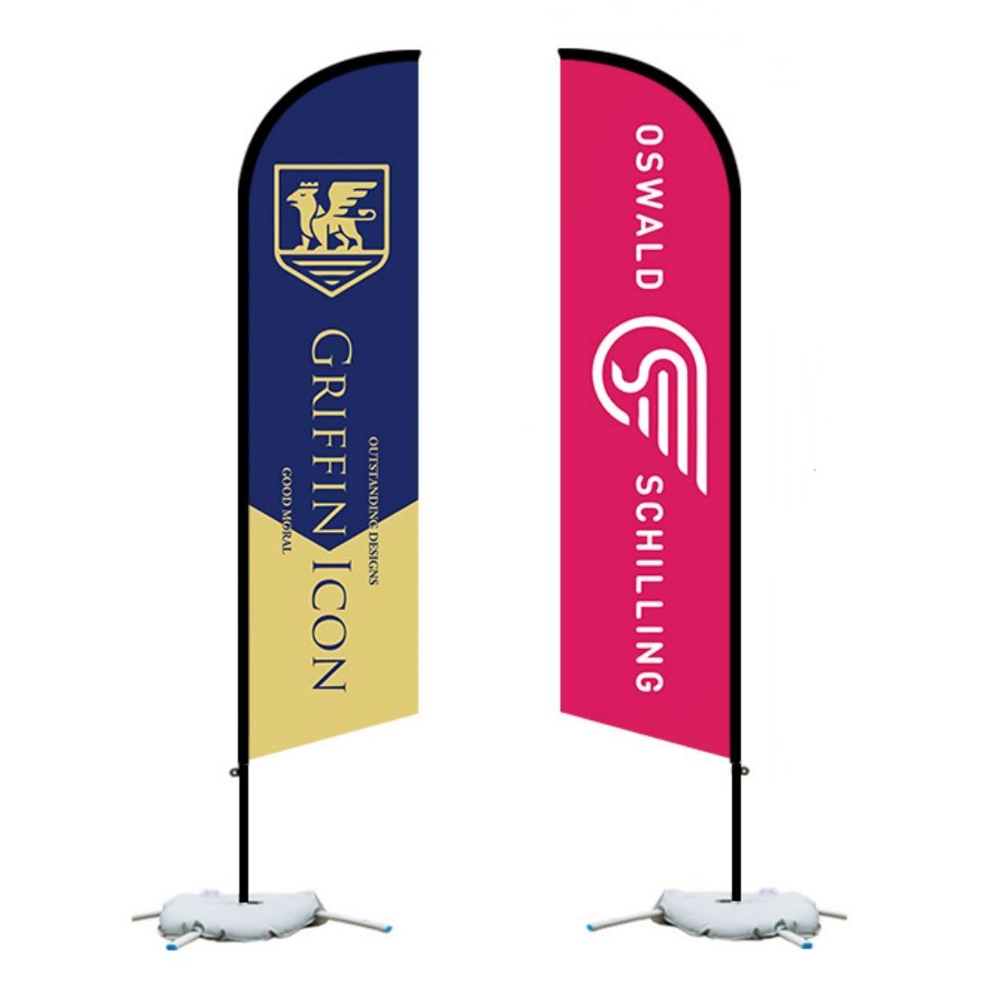 Double-Sided Printing Custom Blade Flag - 15'