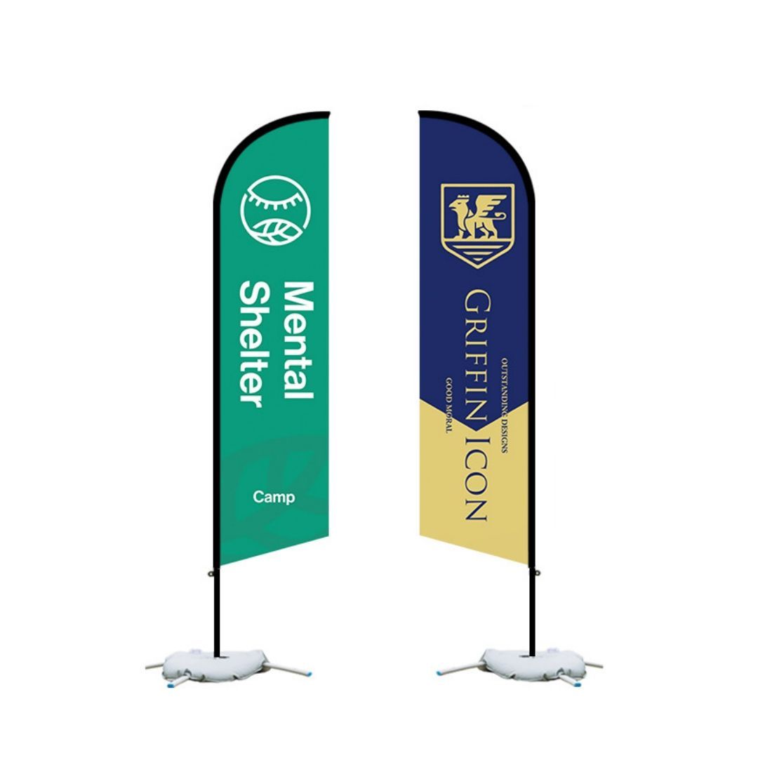 Double-Sided Advertising Custom Blade Flag - 9'