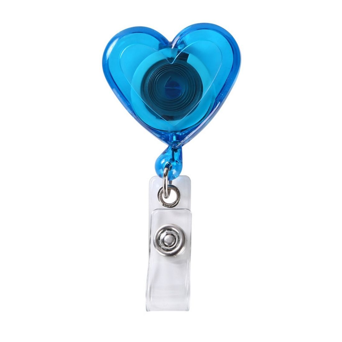 Clear Retractable Custom Heart Badge Holder