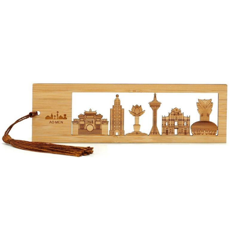 Custom Carved Bamboo Bookmark with Tassel
