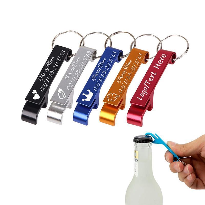 Logo Printed Bottle Opener Keychain in Aluminum