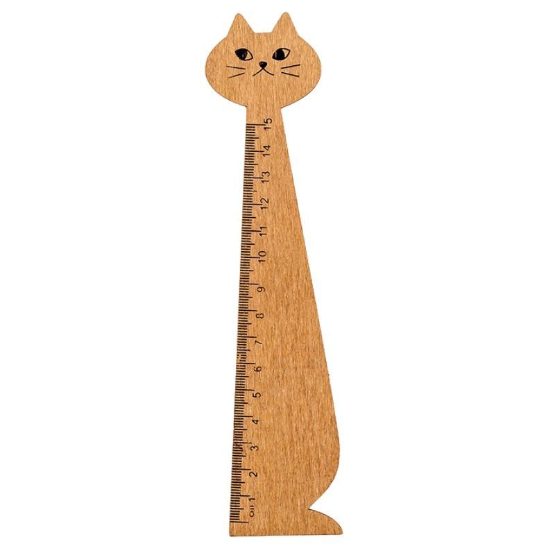 Custom Cat Shaped Wooden Ruler