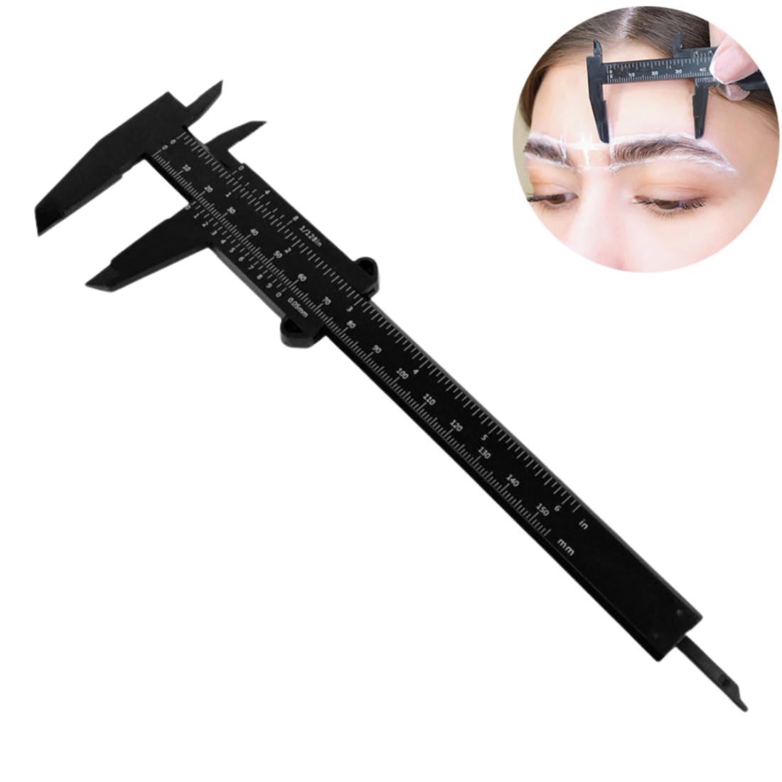 Plastic Vernier Caliper Eyebrow Measuring Ruler