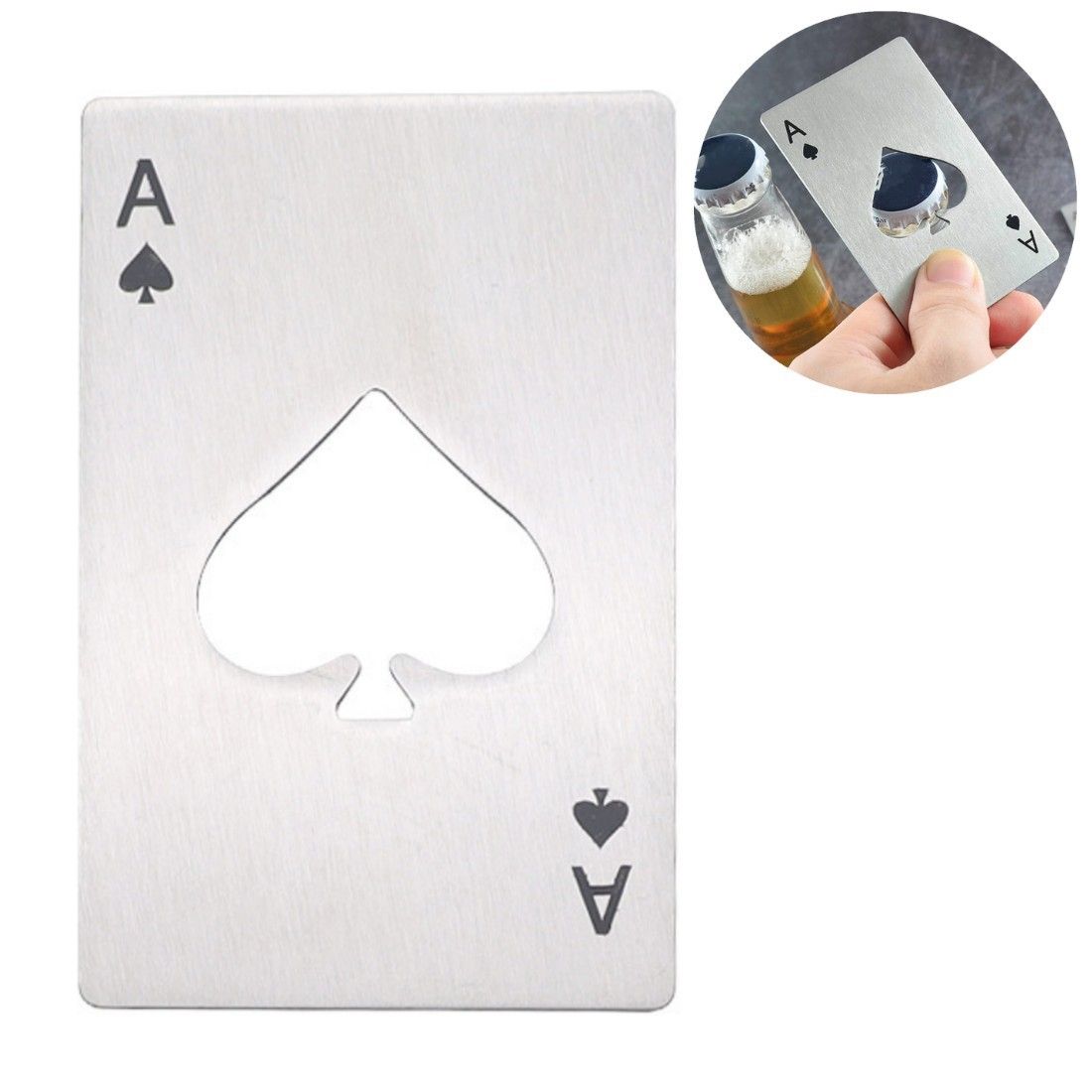 Custom Stainless Steel Poker Card Bottle Opener