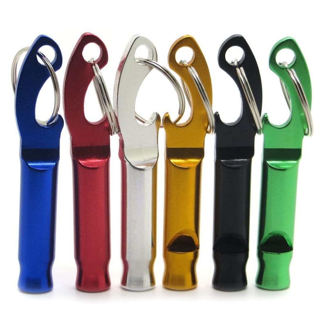 Custom 2-in-1 Whistle Bottle Opener Keyring