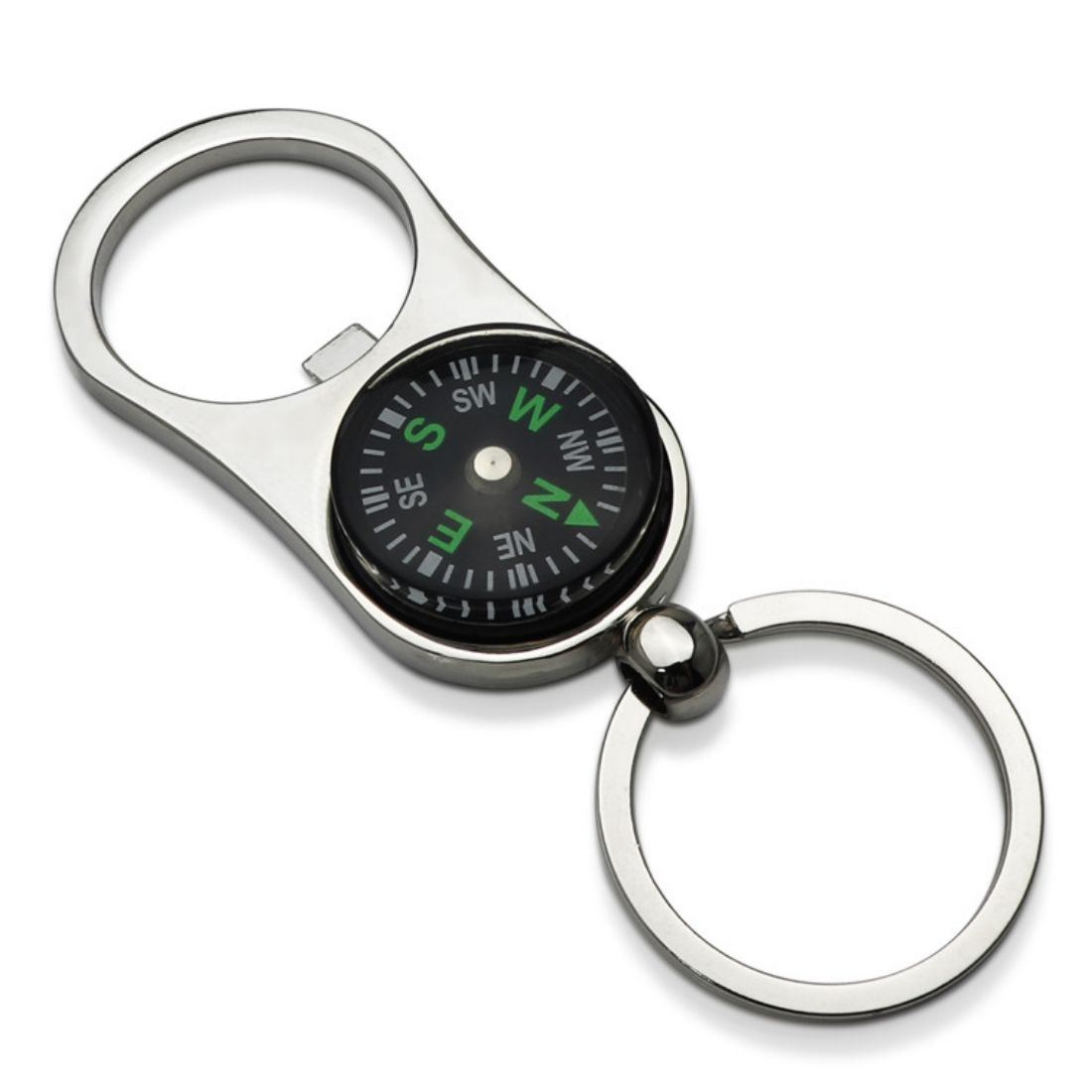 Custom Bottle Opener Keychain with Compass
