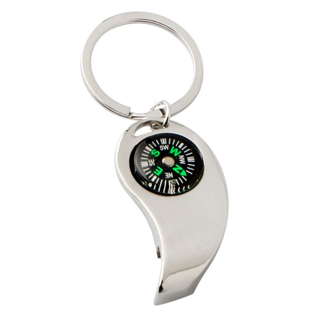 Custom Compass Keyring with Bottle Opener