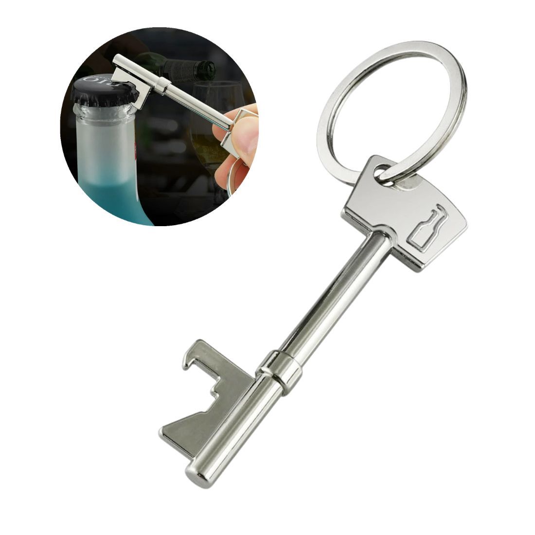 Custom Key Shaped Bottle Opener Keychain