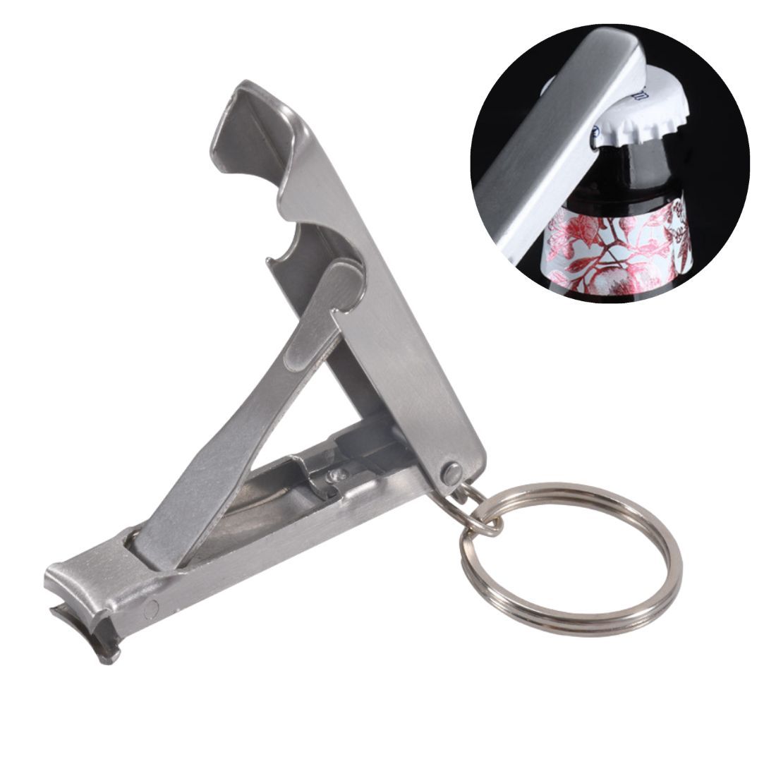 Promotional Nail Clipper Keychain with Bottle Opener