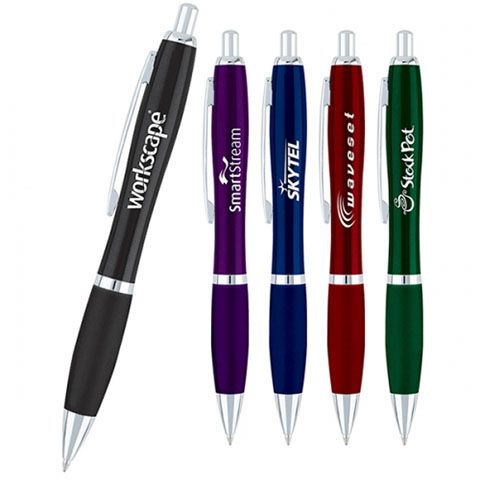 Curvaceous Metal Printed Ballpoint Pen