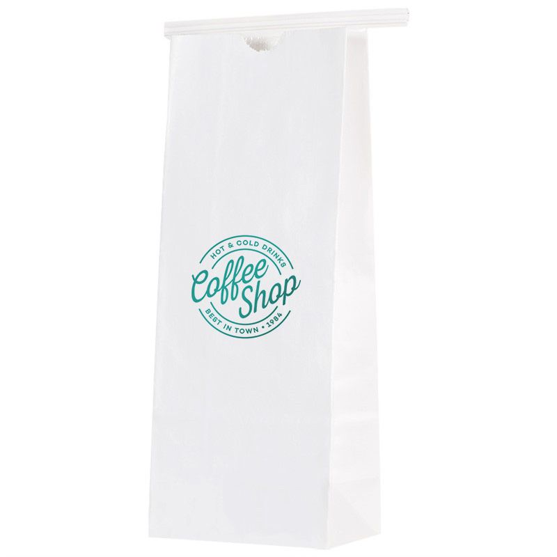 Large White Kraft Paper Coffee Bag-Foil Stamp