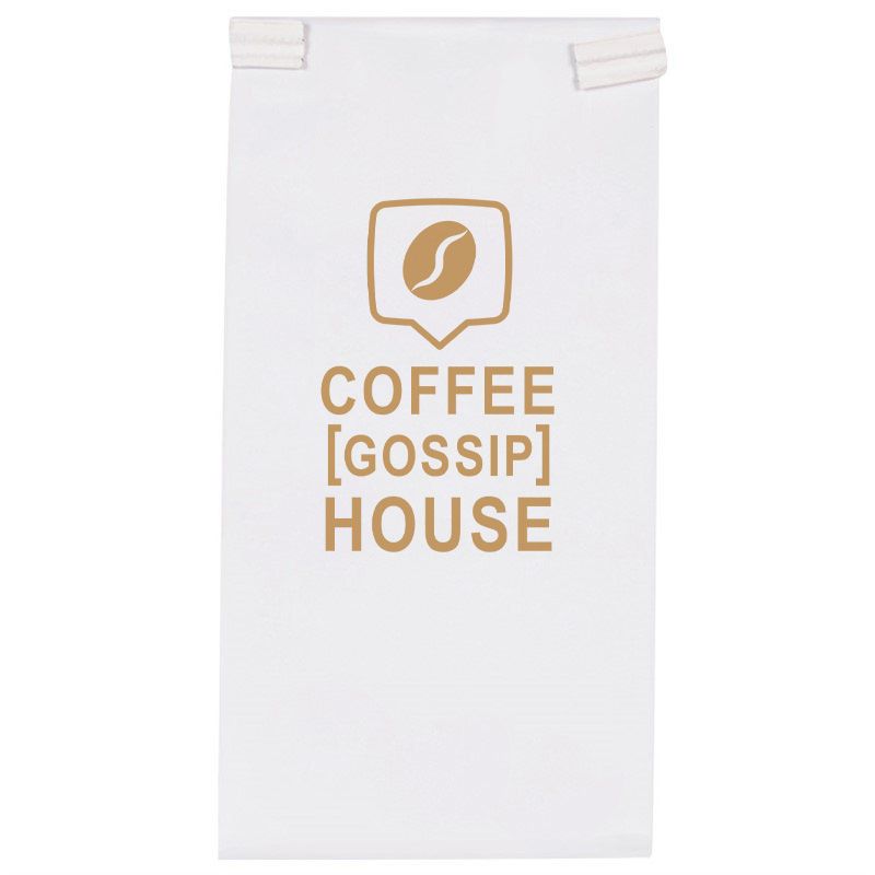Small White Kraft Paper Coffee Bag-Foil Stamp