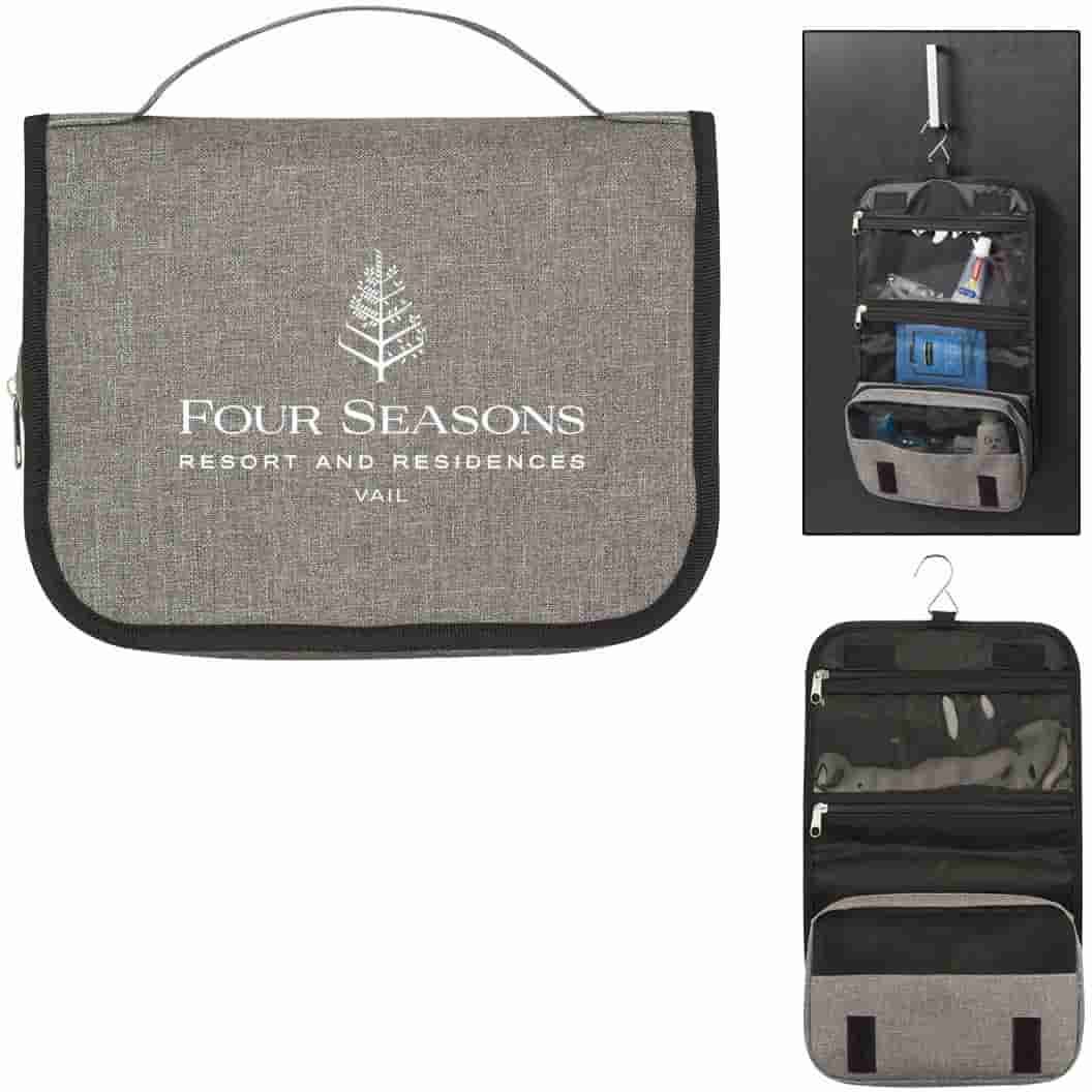Logo Heathered Hanging Toiletry Bags