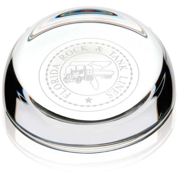 Slant Top Crystal Custom Paperweight - 3.5