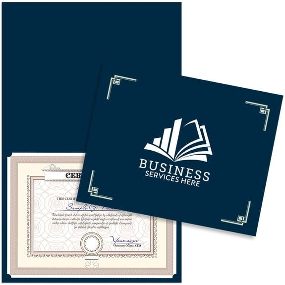 Linen Custom Logo Certificate Folder - 11.75
