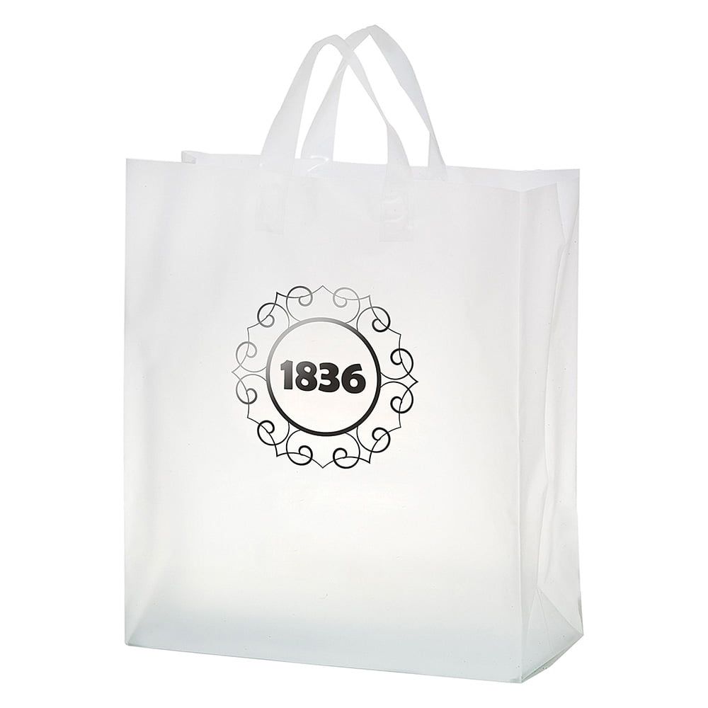 Clear Frosted Soft Loop Shopper Bag 16x18x6