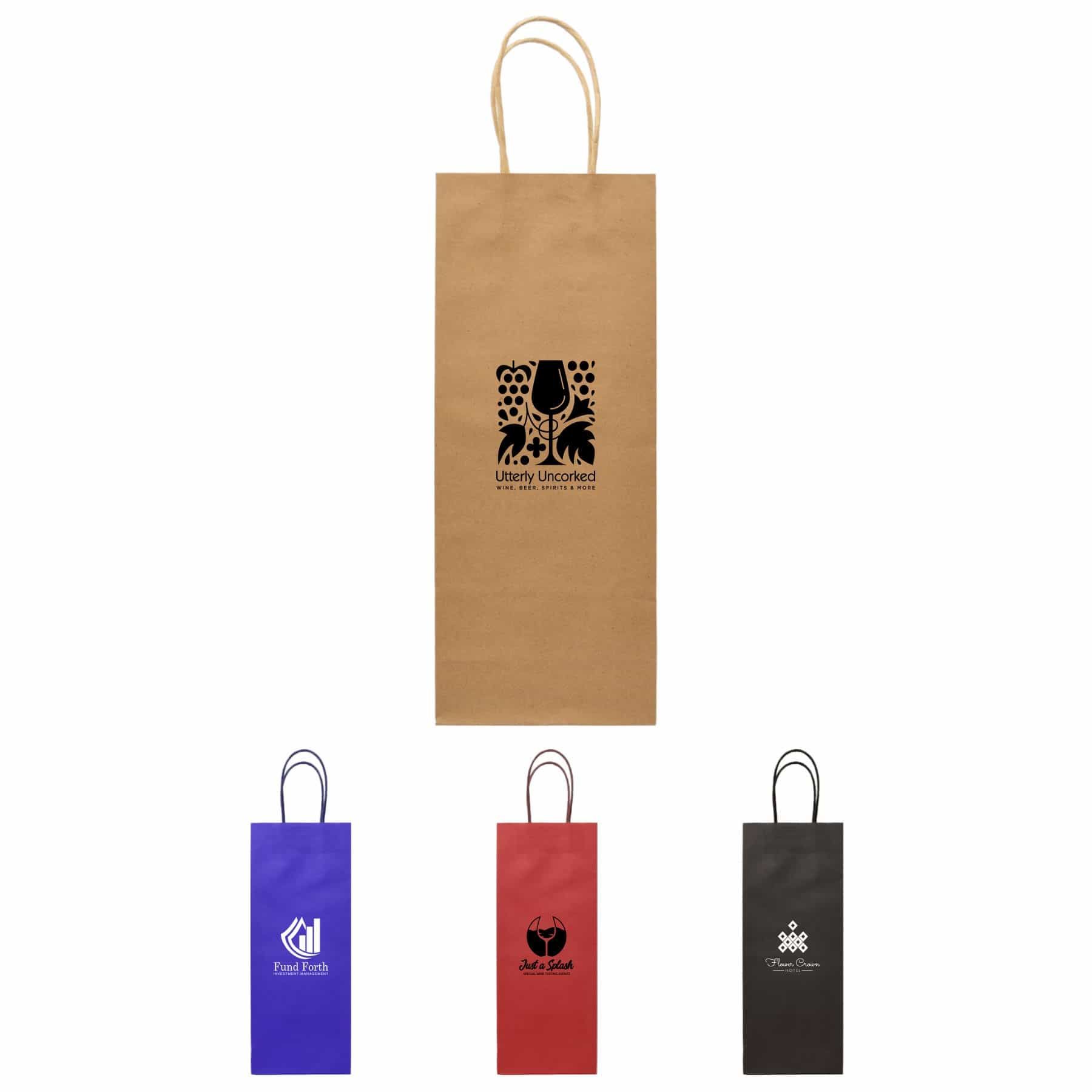Custom Kraft Paper Bag for Wine Bottles - 5.5