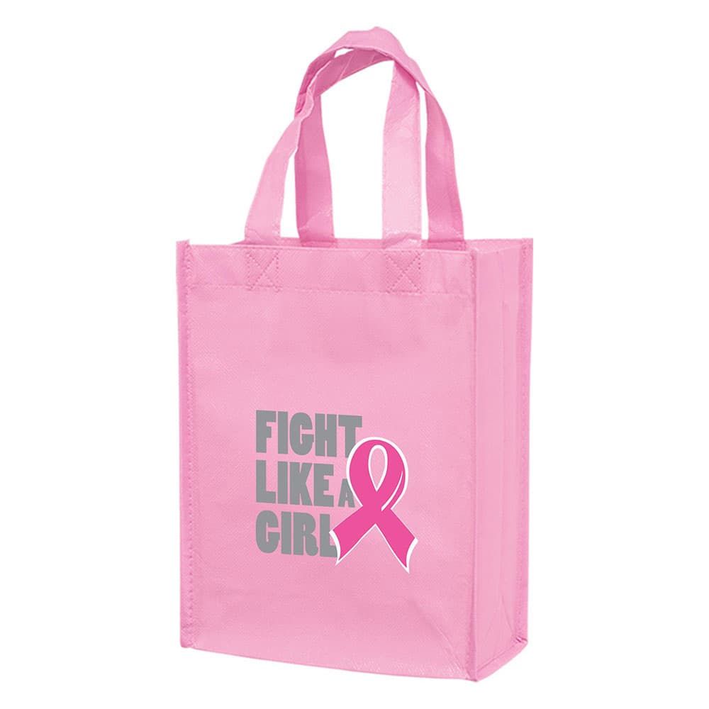 Breast Cancer Awareness Pink Gloss Laminated Tote Bag