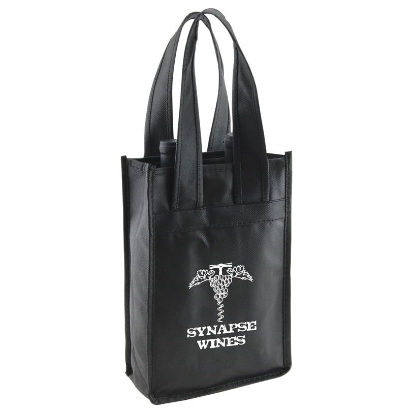 2 Bottle Wine Totes - 7 x 3.5 x 11 inch
