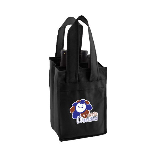 4 Bottle 100 GSM Wine Tote W/Color Magic - 11h x 7w x 7d