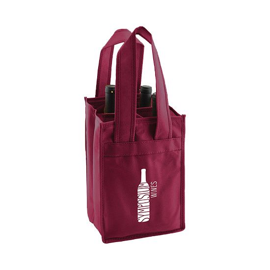 4 Bottle 100 GSM Wine Tote - 11h x 7w x 7d