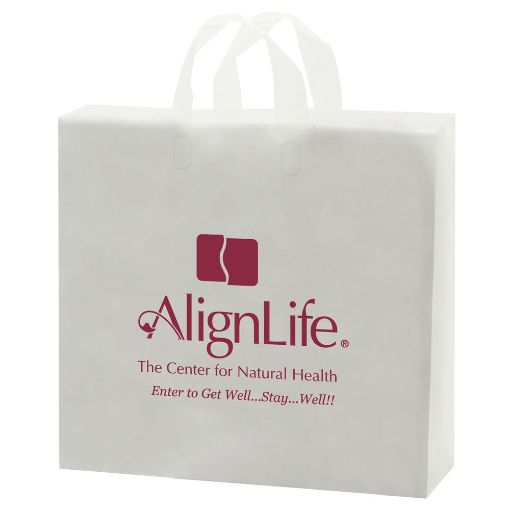 Frosted Soft Loop Handle Bags - 16 x 6 x 18 inch