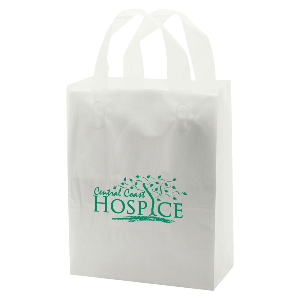 Frosted Soft Loop Handle Bags - 8 x 4 x 10 inch
