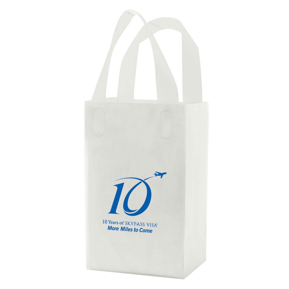 Frosted Soft Loop Handle Bags - 5.25 x 3.25 x 8.5 inch