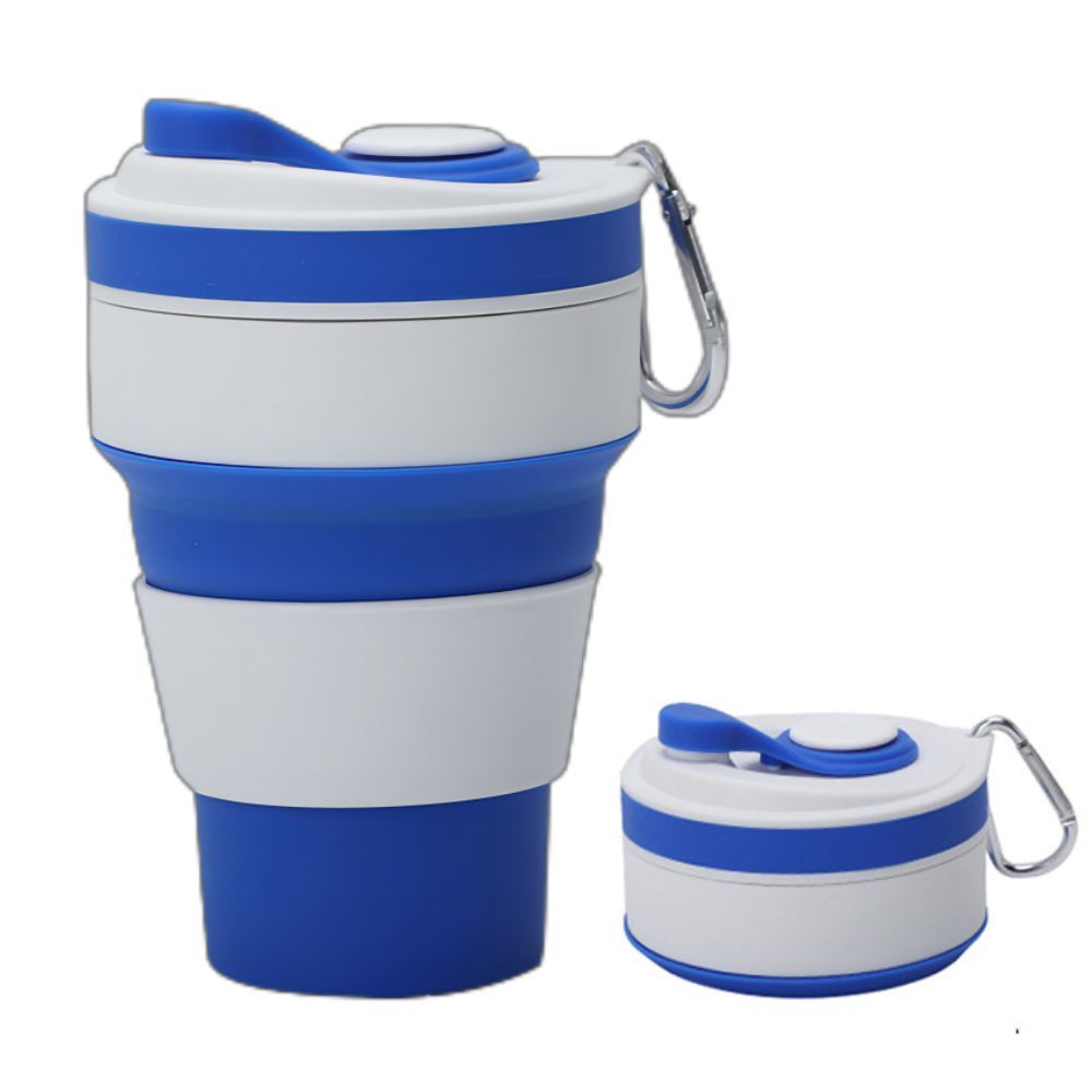 Custom 12 oz Collapsible Silicone Cup w/ Carabiner