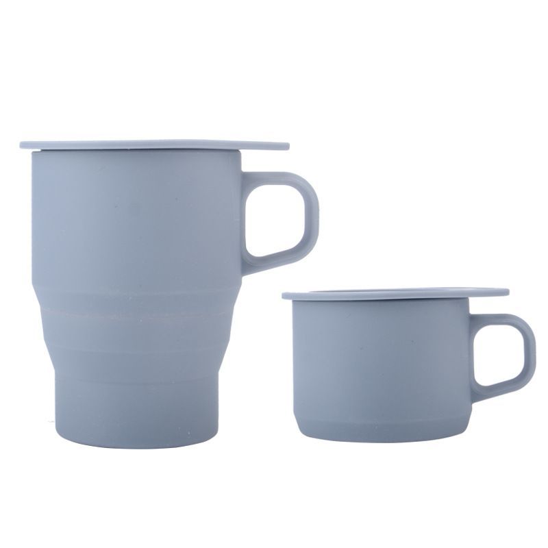 Custom 12 oz Collapsible Silicone Cup with Straw