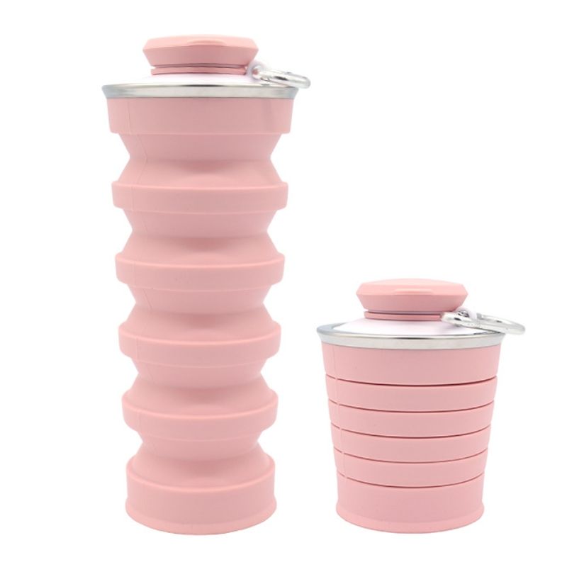 Custom 17 oz Collapsible Silicone Sports Bottle