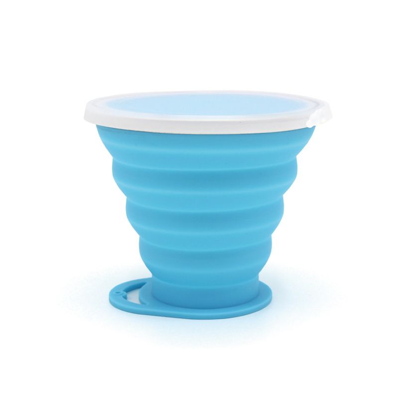 Custom 9 oz Silicone Collapsible Travel Cup w/ Lid