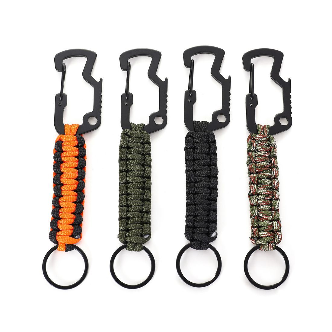 Braided Keychain with Multifunction Carabiner