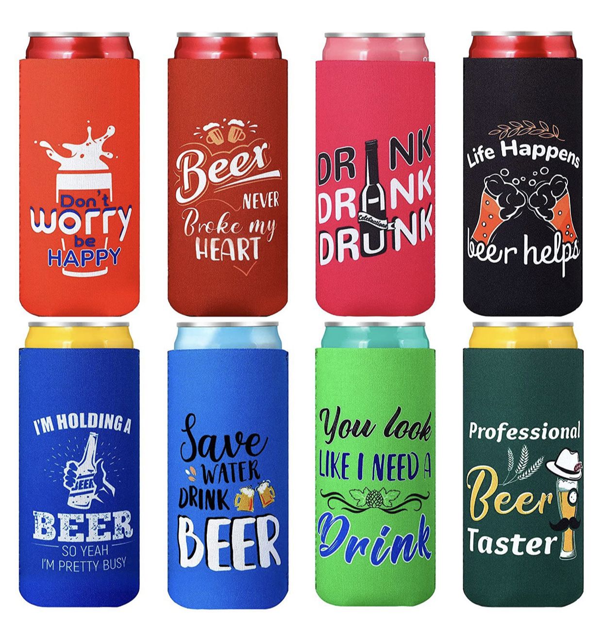 Neoprene Insulated Custom Slim Can Cooler Sleeve