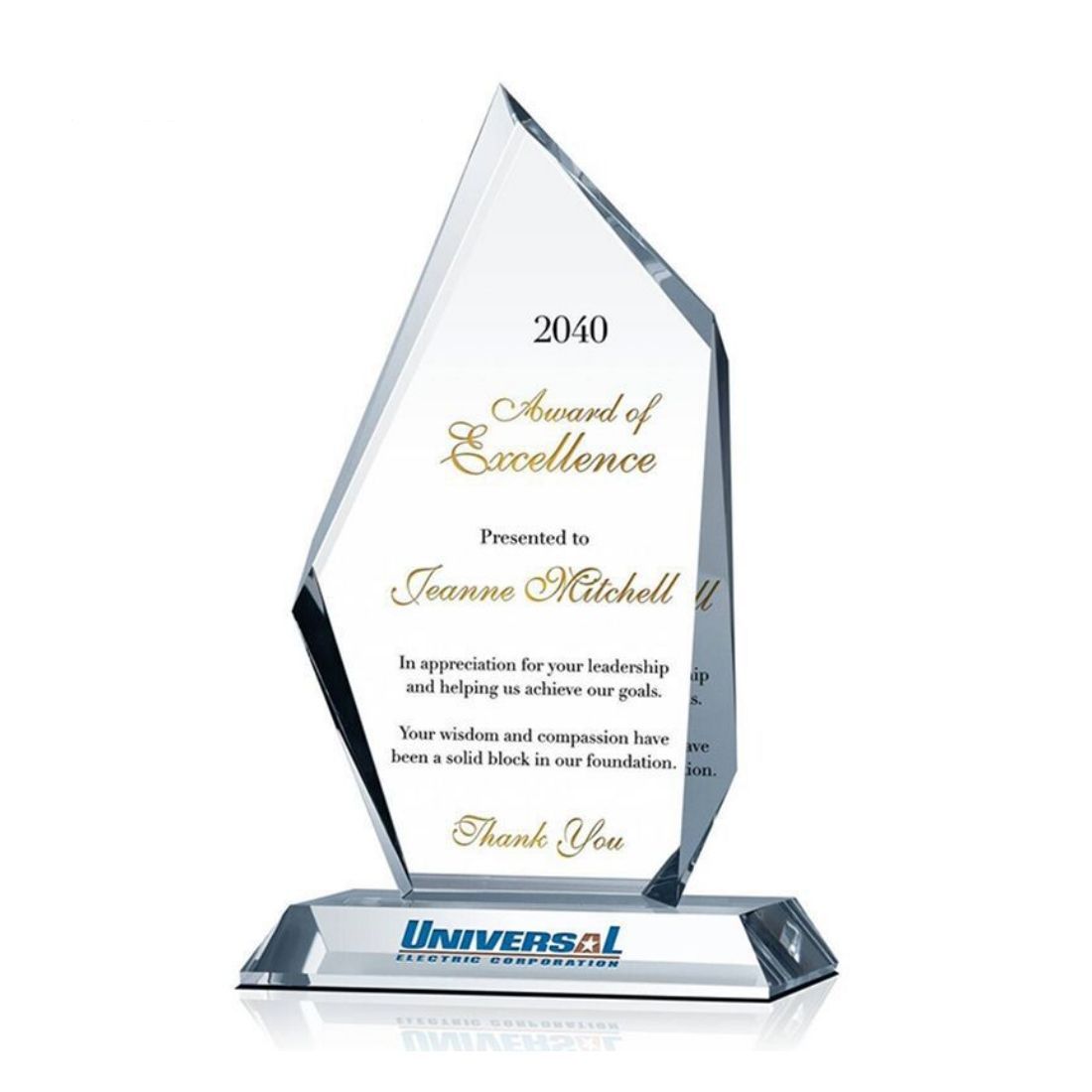 Custom Crystal Award Plaque