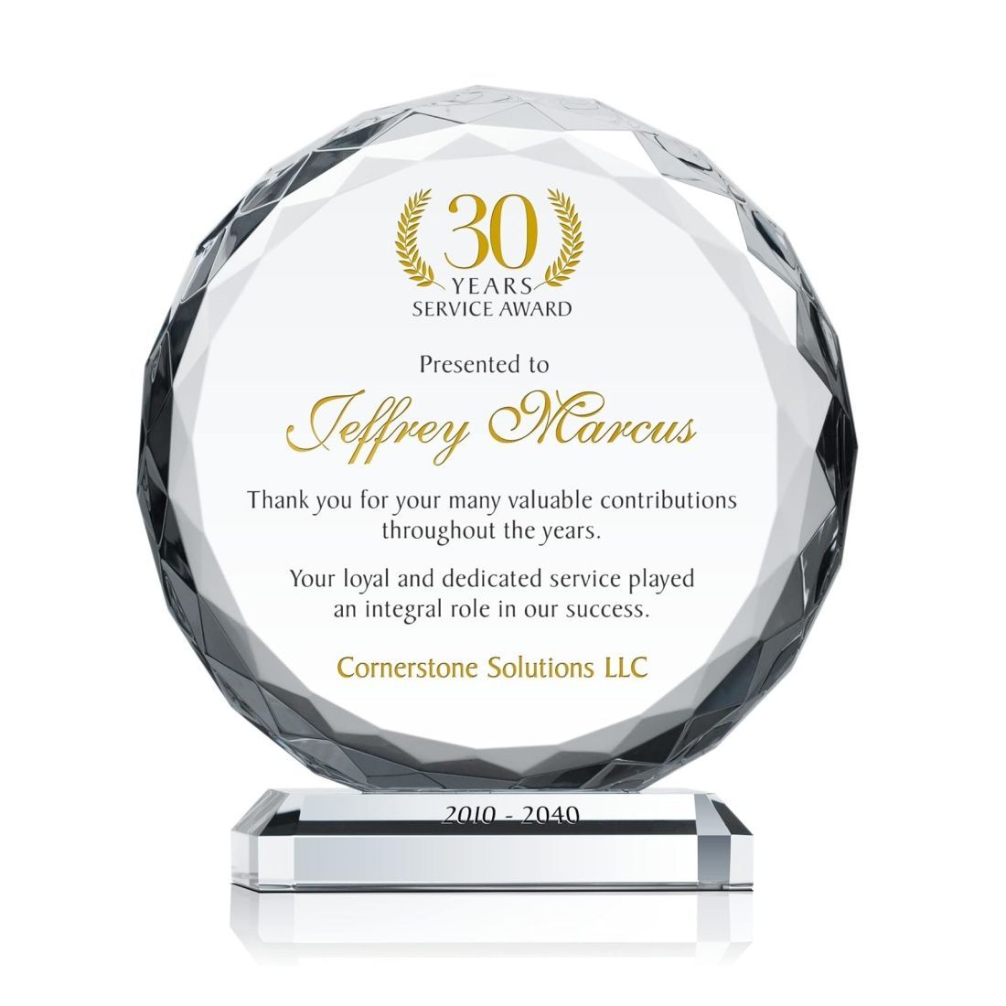 Custom Clear Crystal Sunflower Awards