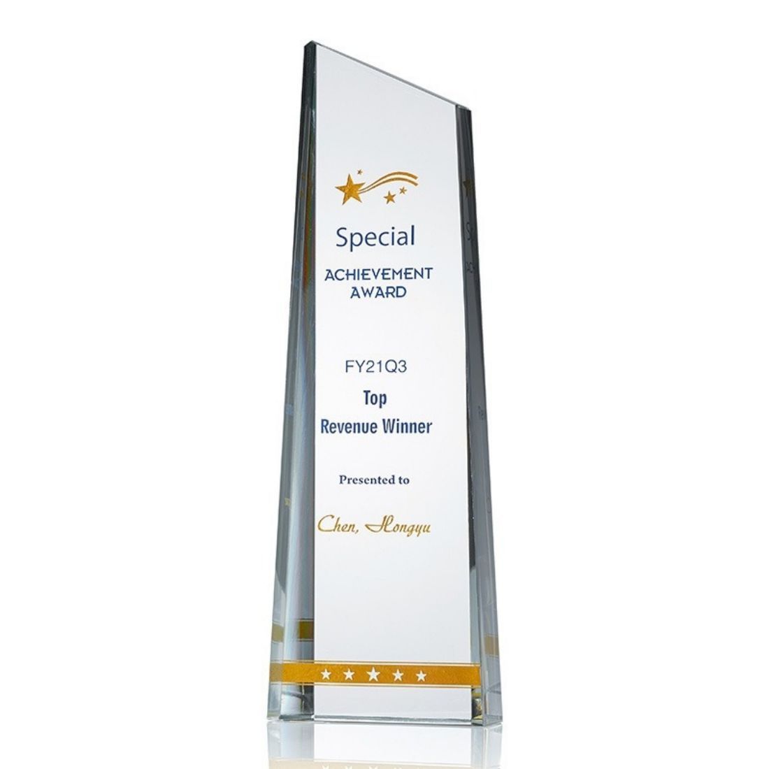 Custom Mountain Peak Crystal Awards Trophy